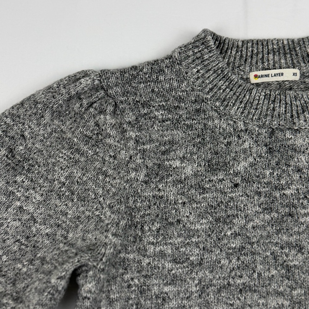 Marine Layer Alma Puff Sleeve Sweater Gray Knit Size XS EUC - Picture 3 of 14